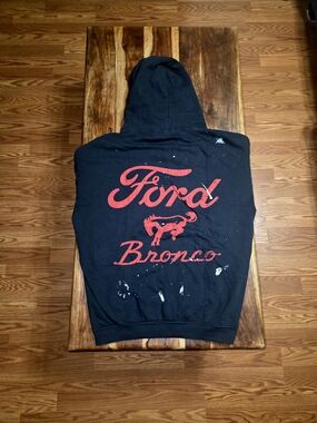 Official Ford Black Hoodie with Red Bronco Logo